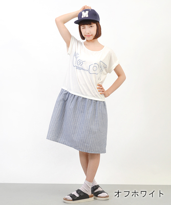 あさごはん半袖ドッキングワンピ