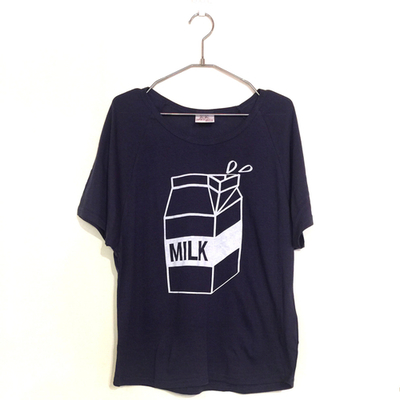 ミルク【ネイビー】ドルマンTシャツ