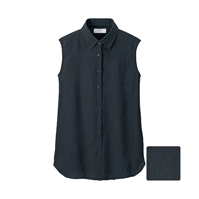 WOMEN プレミアムリネンシャツ(ノースリーブ