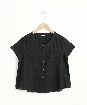 シルク混キュプラツイル 胸ポケット シャツ