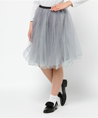 archives ストライププリントチュールスカート