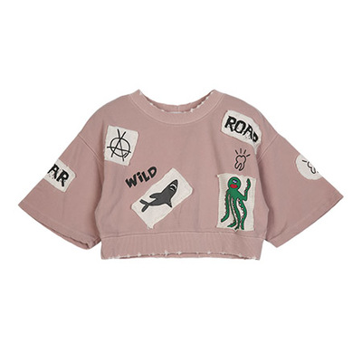 キッチュパッチダメージクロップドTシャツ