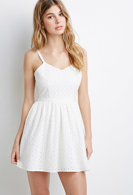 フラワーエンブロイダードフィット&フレアワンピースフ