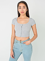 2x1 Rib Button Crop Top