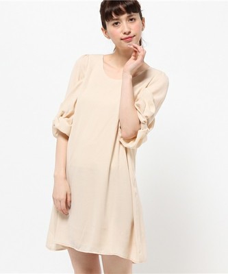 Culture Medium 袖リボンジョーゼットワンピース