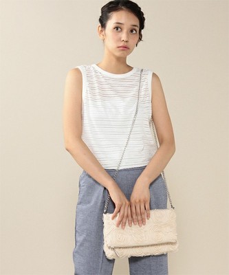 ROSE BUD ROSE MOTIEF CLUTCH BAG W/CHAIN