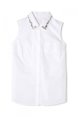 ビジュー付きノースリシャツ