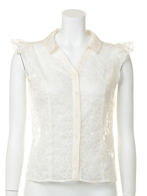 マーガレットレース袖フリルブラウス