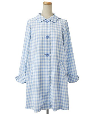 ギンガムチェックレインコート