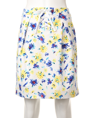 フロントレースUP花柄コクーンスカート