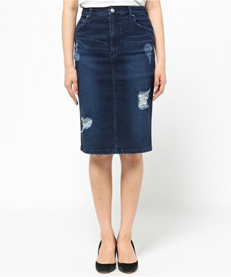 ダメージデニムスカート