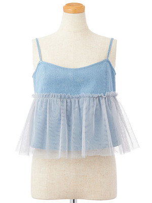 デニムチュールキャミ