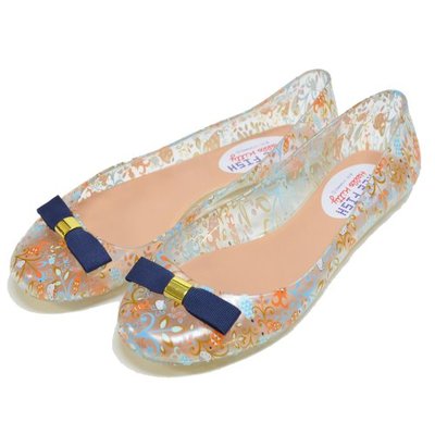 ハローキティコラボ リボン付ラバーシューズパンプス