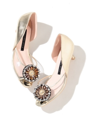 ローヒールクリアコンビパンプス