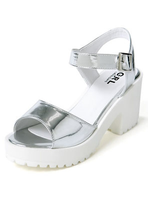 厚底ラバーソールワイドストラップサンダル