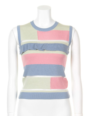 カラーブロックニットタンク