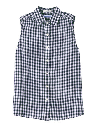 フレンチリネンノースリーブシャツ