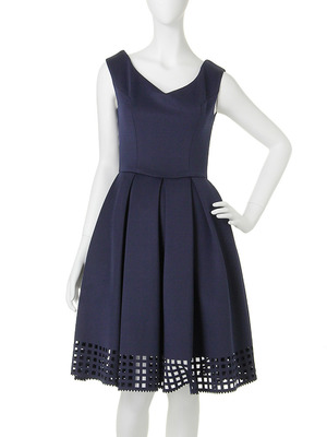 LAGUNAMOON ヘムパンチングフレアワンピース