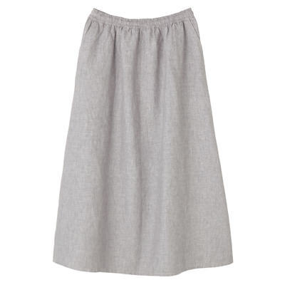 フレンチリネンイージーマキシスカート/無印良品
