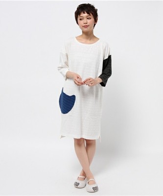 天竺トーンボーダー無地チュニックトップ／tsumori chisato