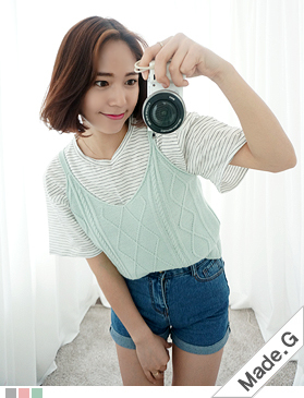 アラン編みライトビスチェ