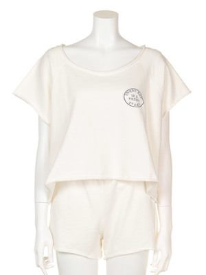 ロゴスウェットプルオーバー×ショートパンツ／gelato pique