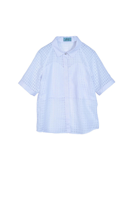 透かしギンガムチェックトップス