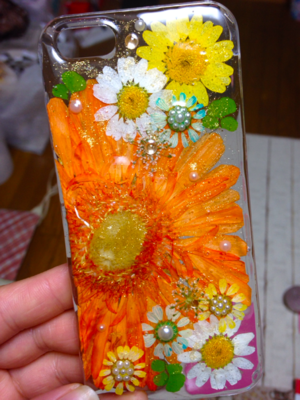 再販＊押し花 iPhone ケース（オーダー例）