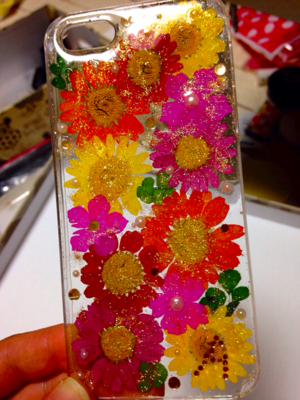 押し花 iPhone ケース（オーダー例）