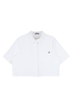 ポケット刺繍クロップドシャツ