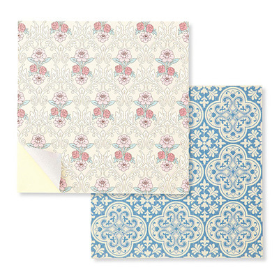 【3回エントリー】夢見るヴィンテージ壁紙　お手軽パッチワーク式 　貼ってはがせるアクセントシールの会