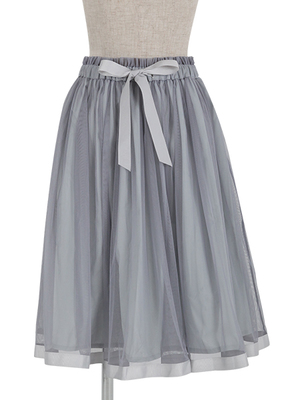 グログランリボン使いチュールスカート/F&A