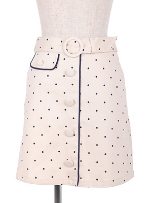 フロント釦ドット柄台形スカート/F i.n.t
