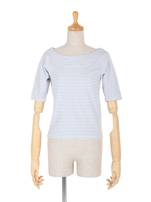 バックリボンベア天竺ボーダーT/F&A