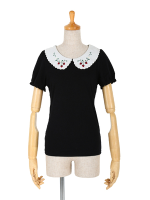 ストロベリークロスステッチ衿パフT/F i.n.t