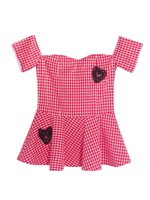gingham heart tops