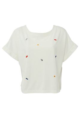 ビジュー付きドルマンTシャツ