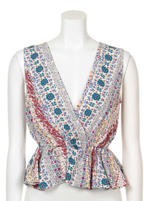 幾何花柄トップス