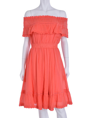 コットンオフショルフレアワンピース