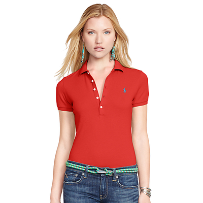 スキニー ストレッチ ポロシャツ