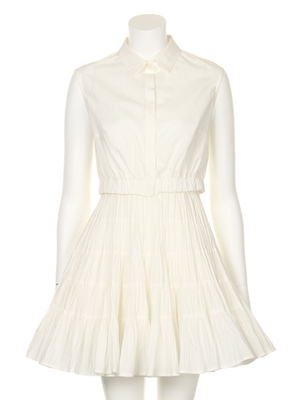 プリーツシャツワンピース