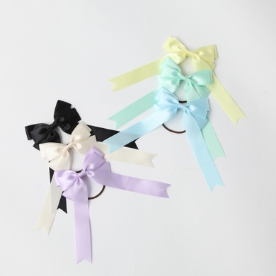 サテンリボンロングポニー