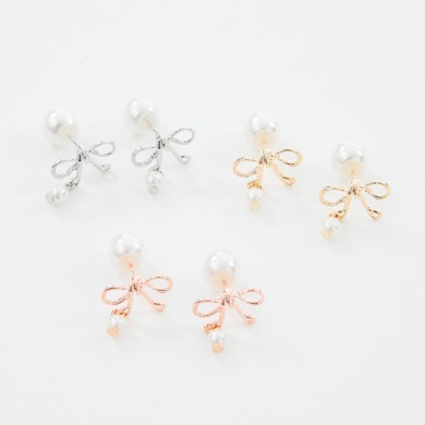 リボンリバーシブルピアス