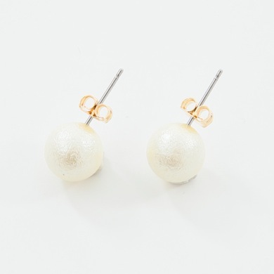 小コットンパールピアス