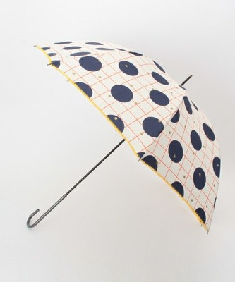 チェックドット柄晴雨兼用長傘