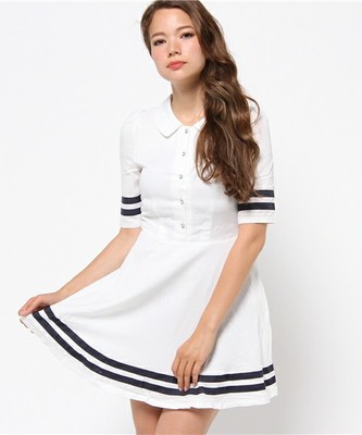 Dolly&Molly ライン襟付ワンピース