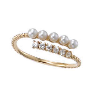 K10YG パール,キュービックジルコニア