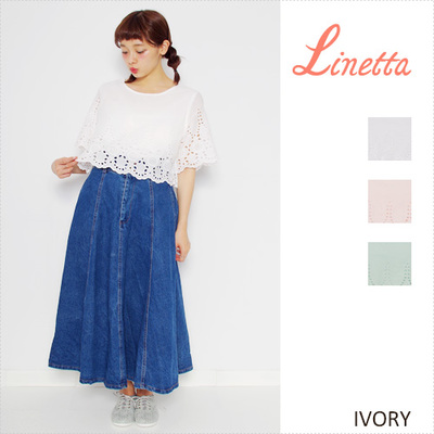 Linetta 【先行予約販売:アイボリー／ピンク】2WAYスカラップワンピース