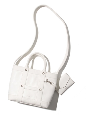 レザー×キャンバスミニトート