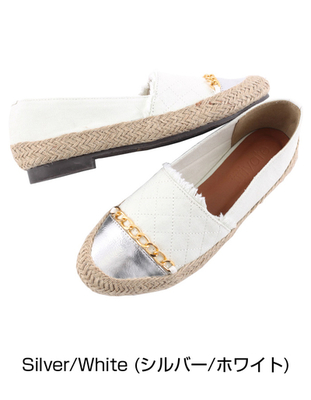 バイカラーキルティングジュートシューズ